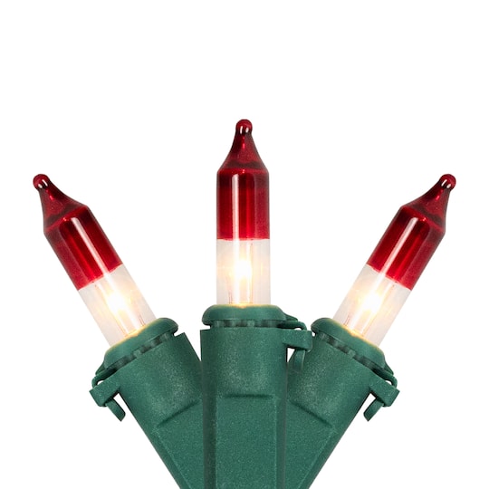 Northlight 100ct. Mini Clear with Red Tips Christmas String Lights in Red/Clear | 20.25 ft | Michaels®